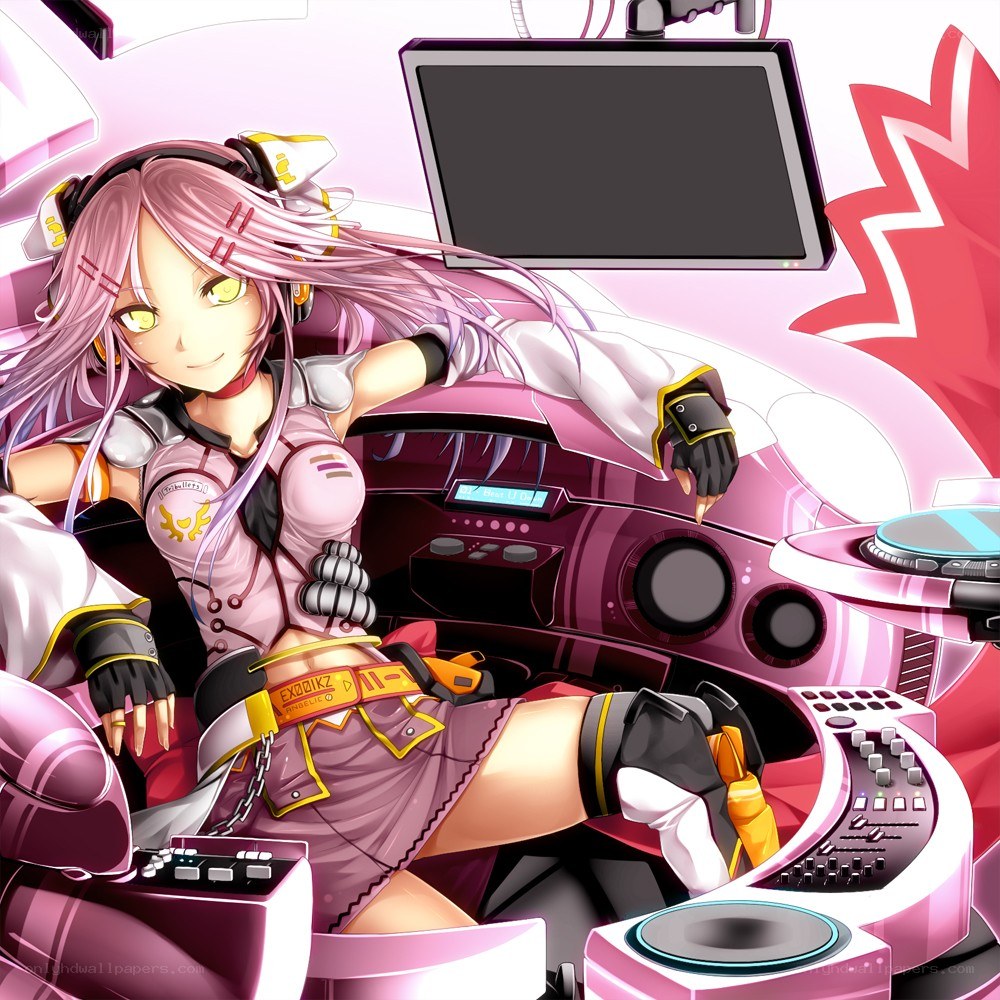 anime DJ in pink cockpit