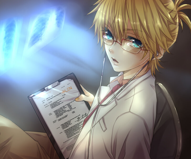 anime doctor with stethoscope