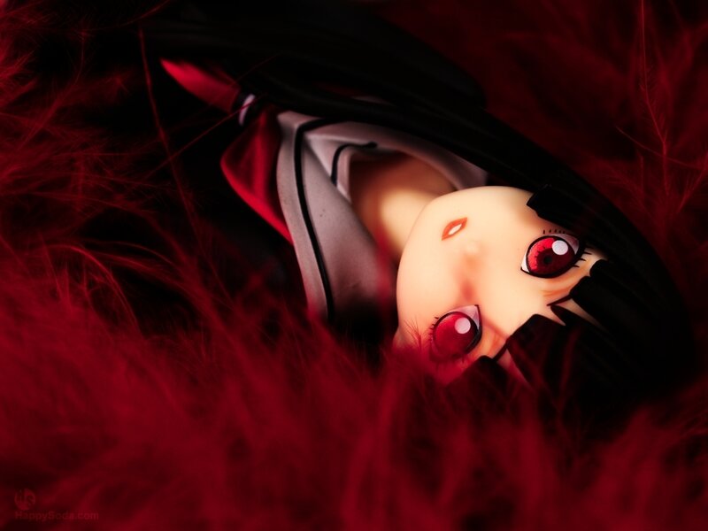Anime Doll in Red Feathers