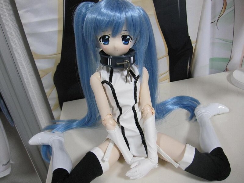 Anime doll with blue hair