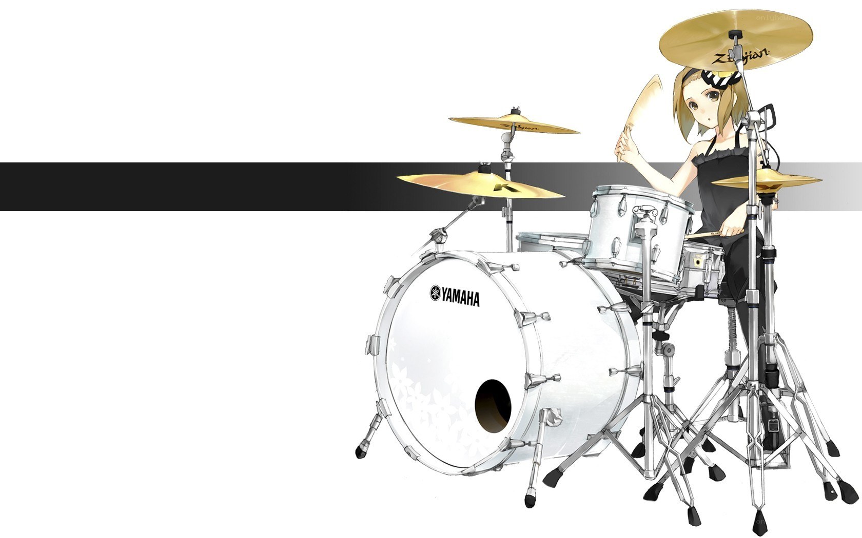 anime drummer with yamaha kit