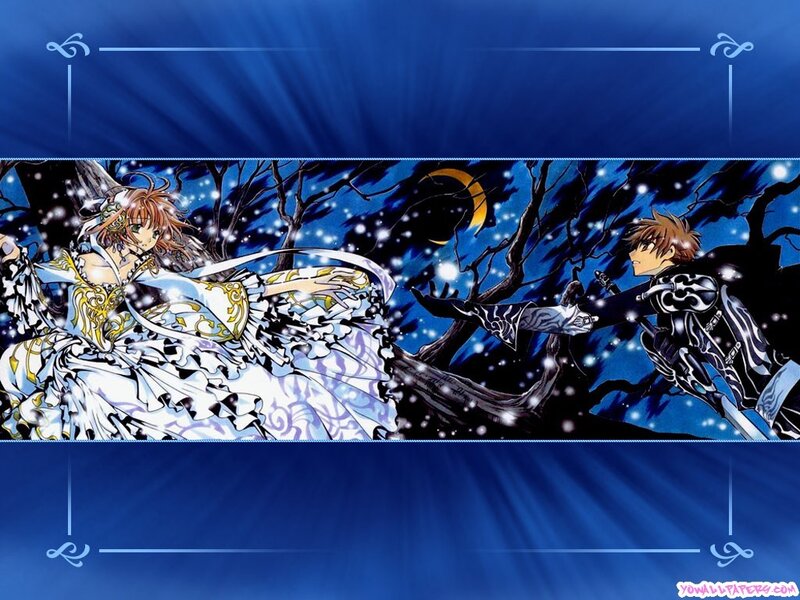 Anime duel in a snowy forest