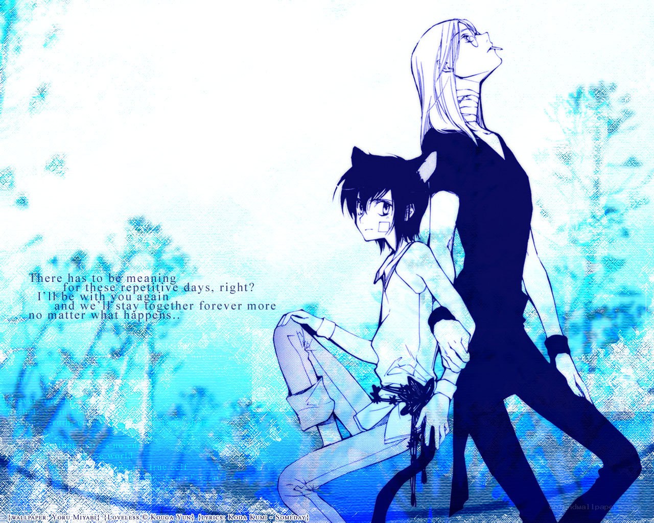 Anime duo in blue tones