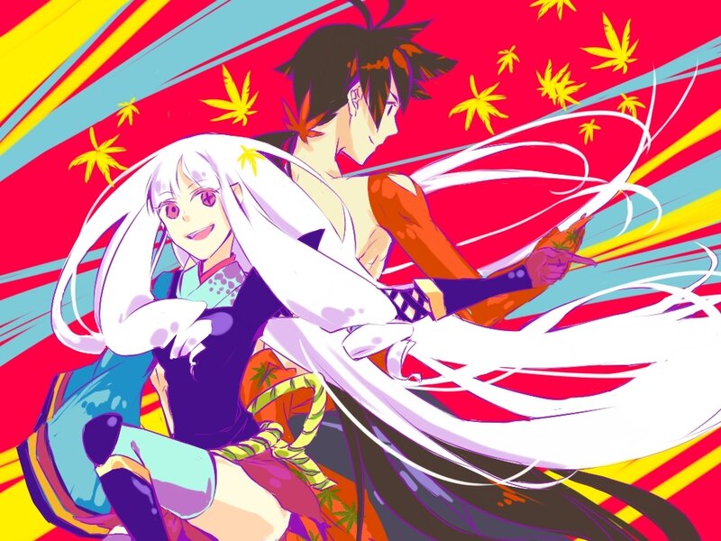 Anime duo in dynamic pose