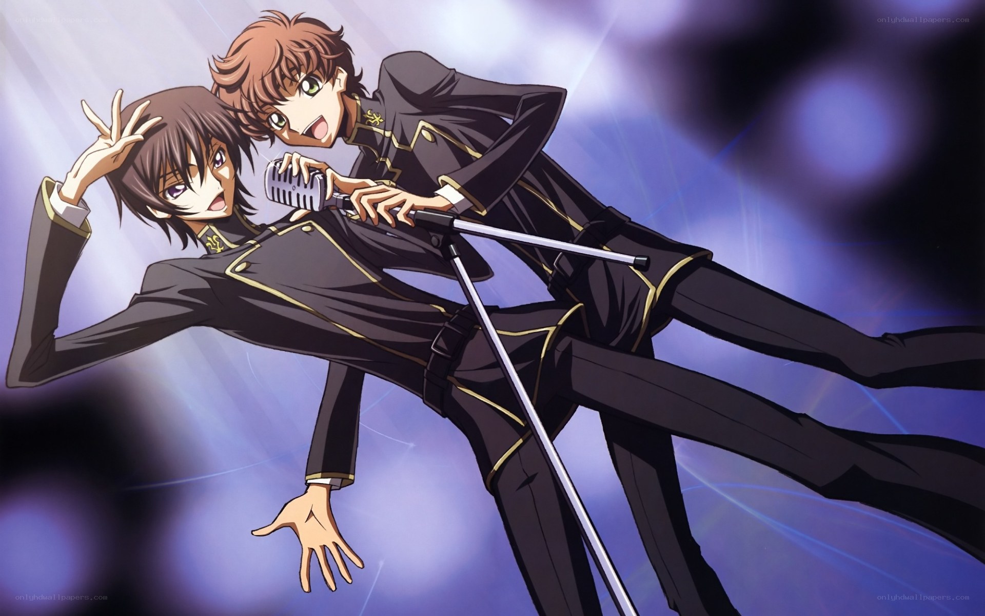 anime duo singing on stage