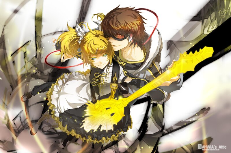 Anime duo with golden guitar