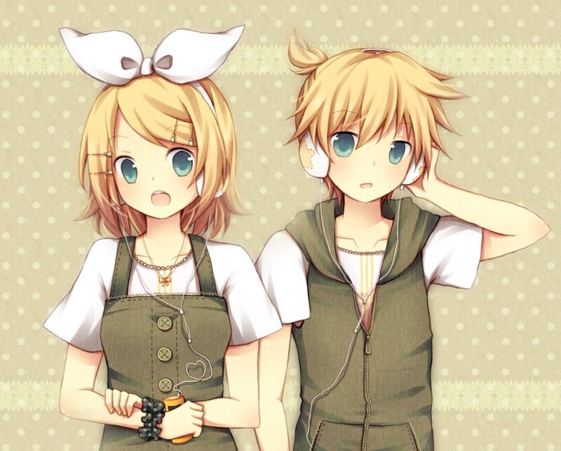 Anime duo with headphones