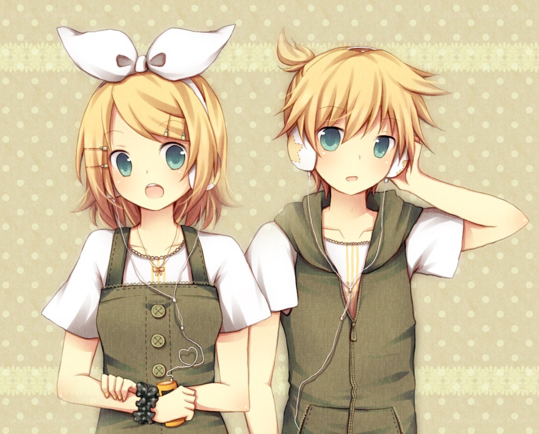 Anime duo with headphones