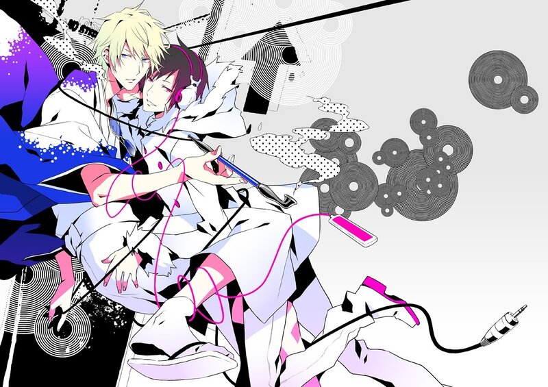 Anime duo with headphones