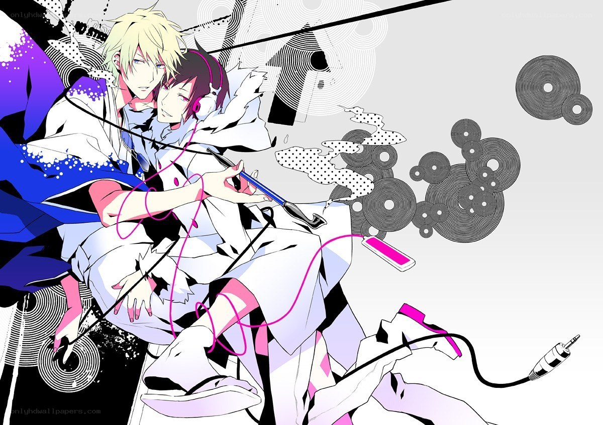Anime duo with headphones