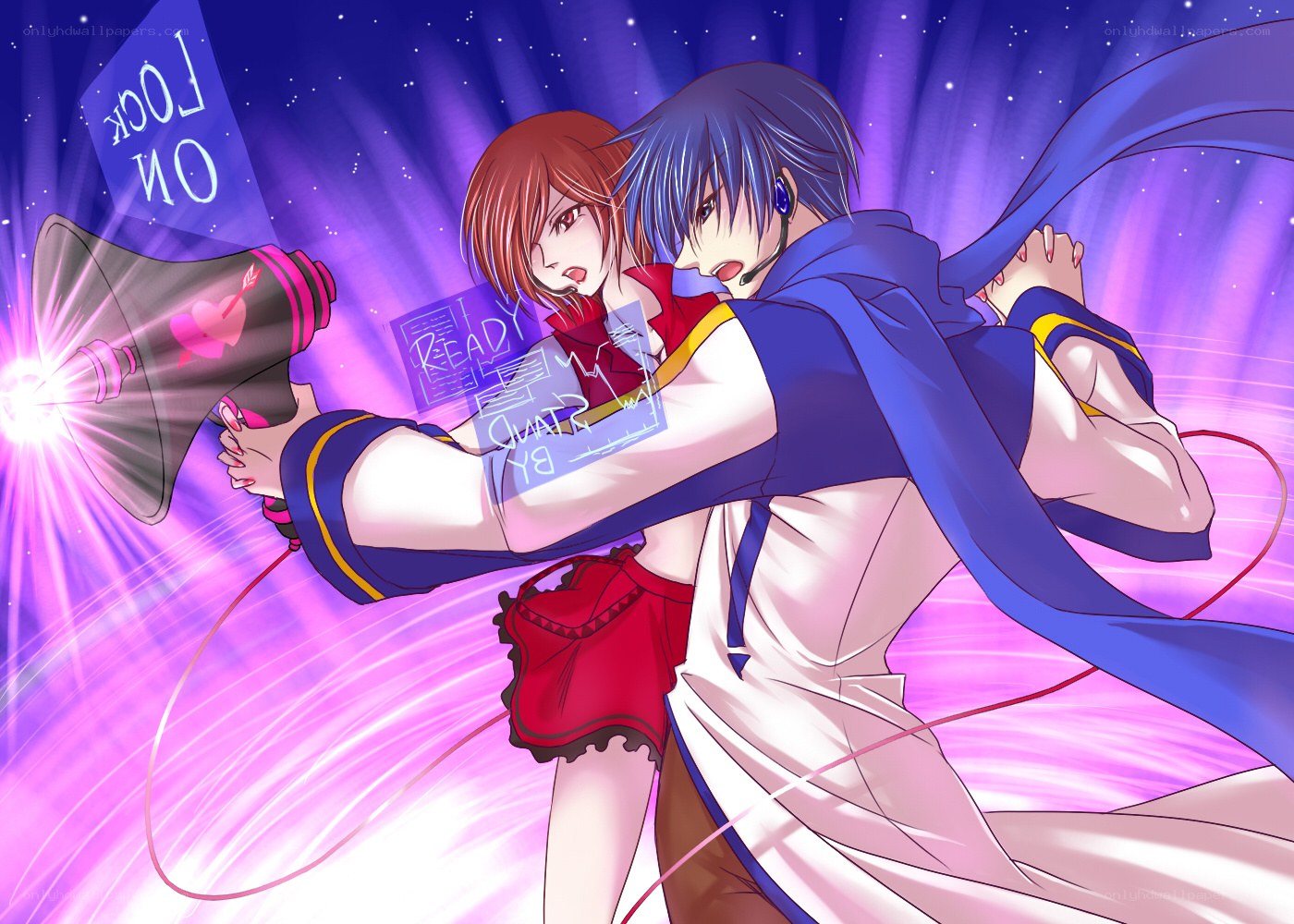 Anime duo with megaphone