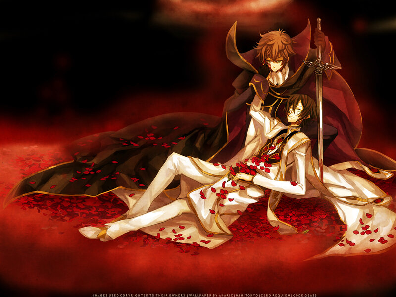 Anime duo with swords and roses