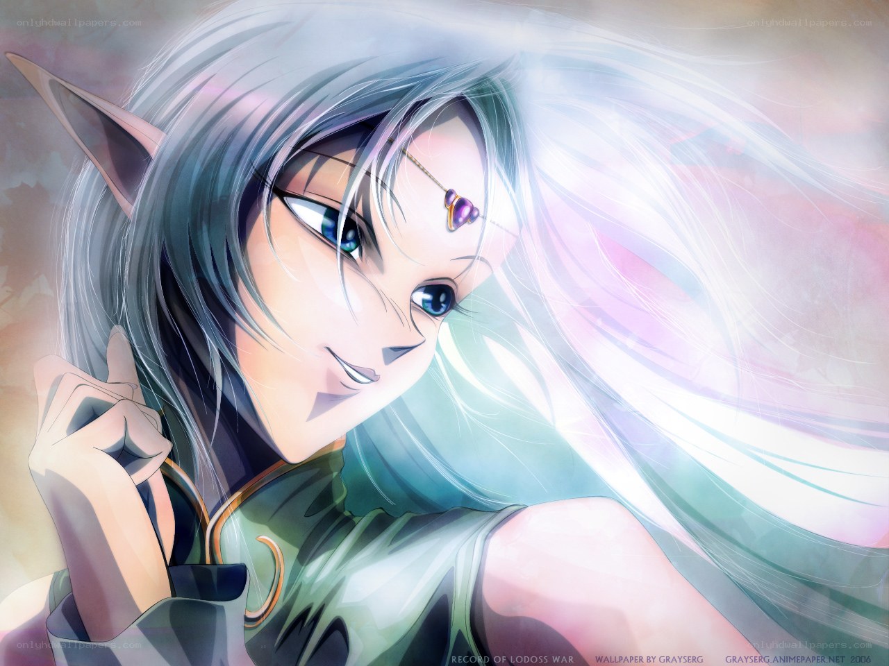 anime elf character portrait