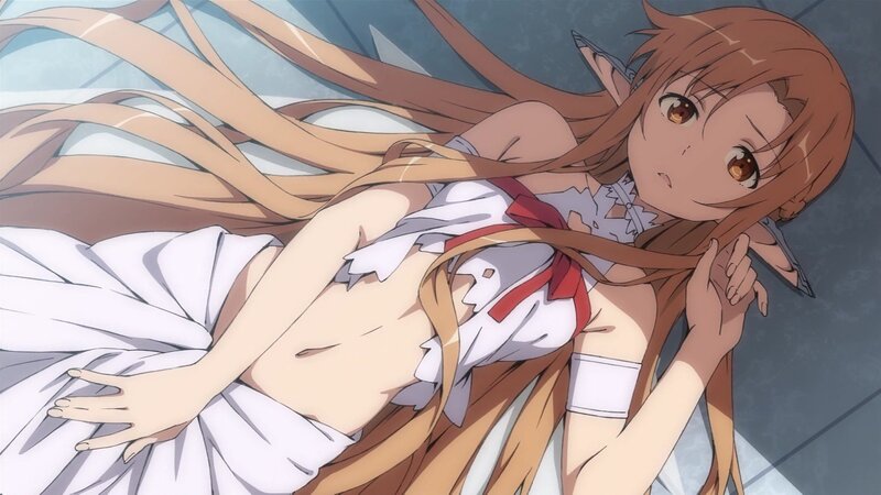 anime elf girl lying down