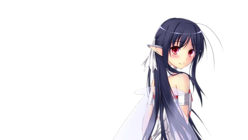 Anime Elf Girl — White, Calm