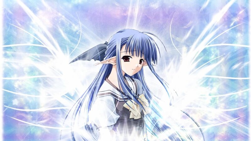 anime elf girl with glowing aura