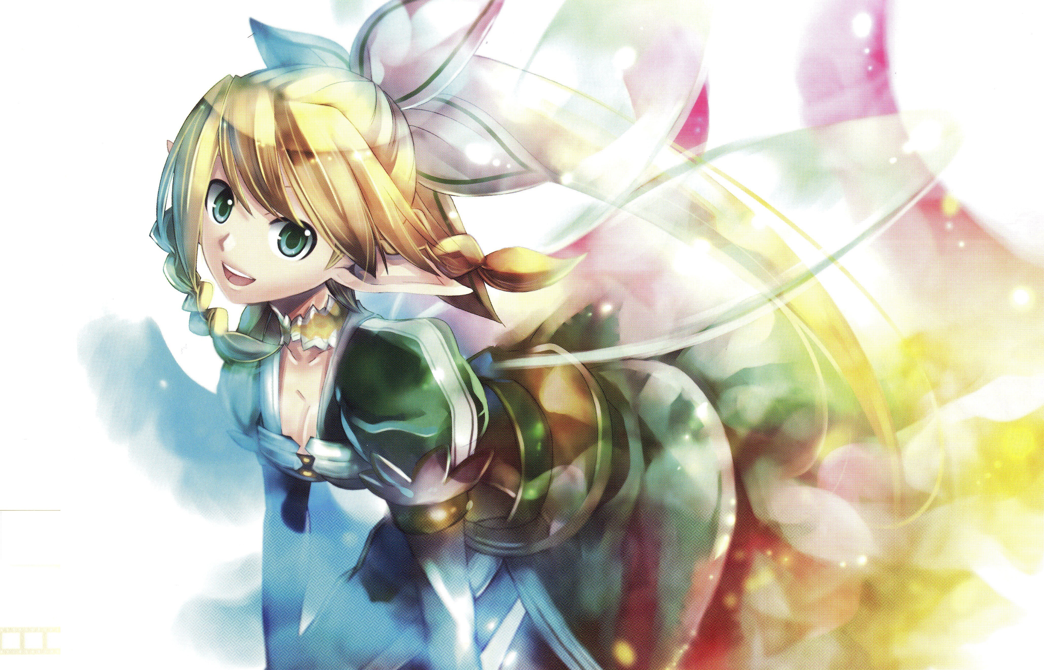 anime elf girl with magic
