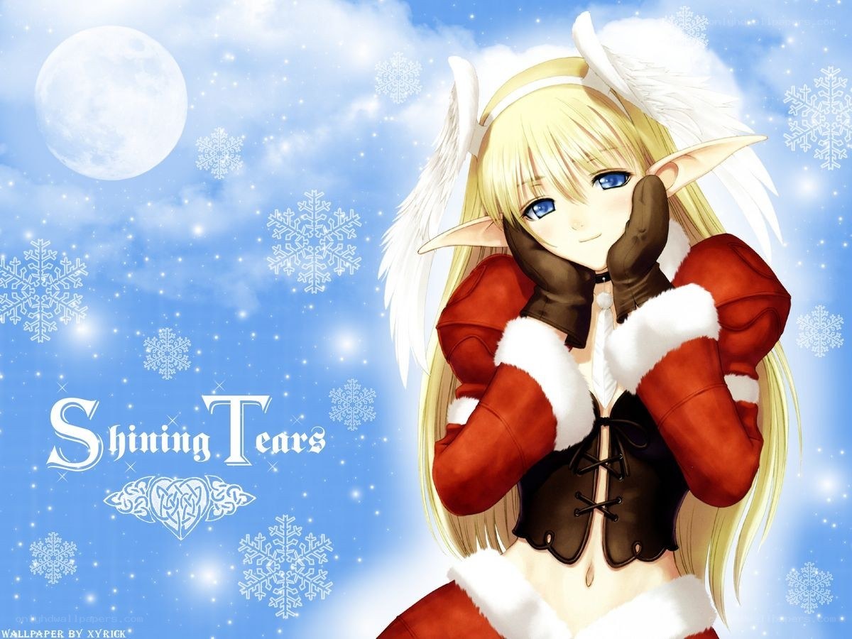 Anime elf in winter outfit