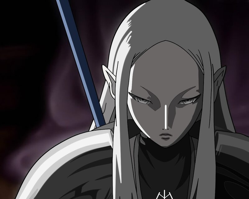 anime elf warrior portrait