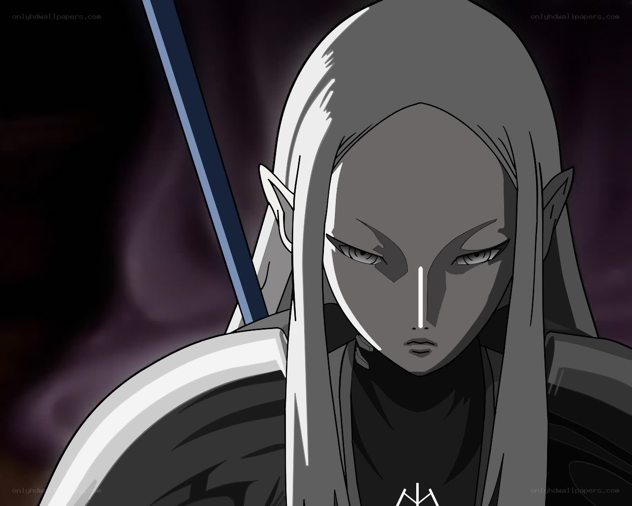 anime elf warrior portrait