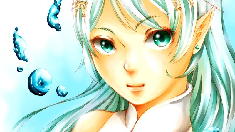 Anime Elf with Green Hair