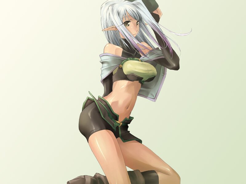 Anime Elf Woman — White, Neutral