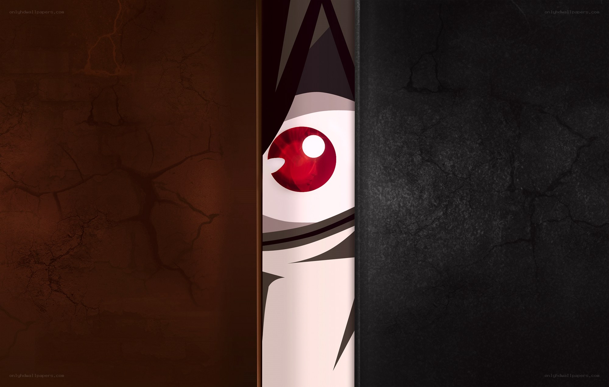 anime eye peeking from crack
