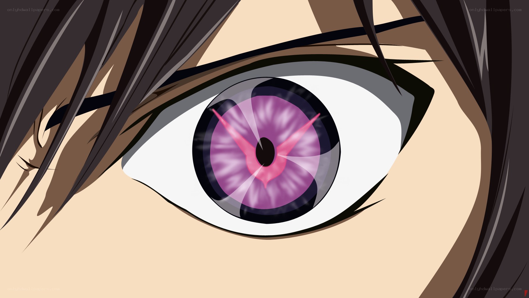 anime eye with purple iris