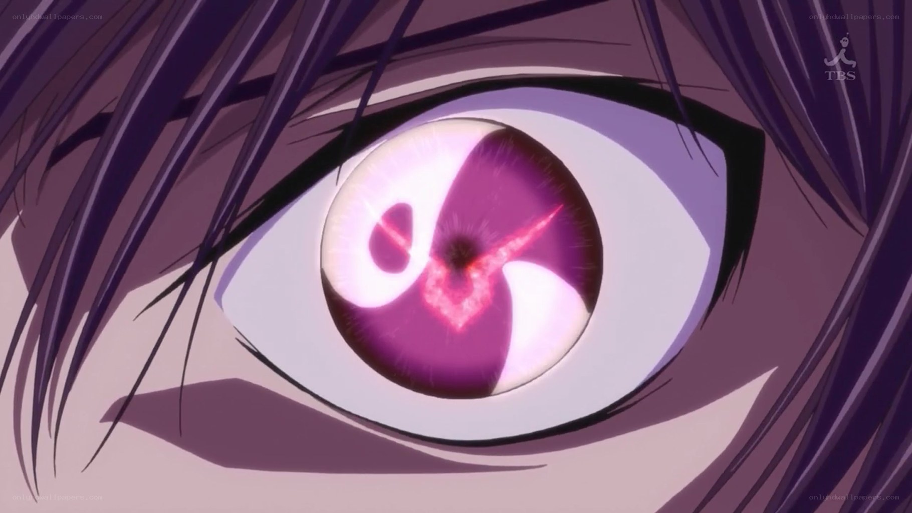 anime eye with purple iris