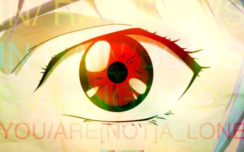 Anime eye with red iris