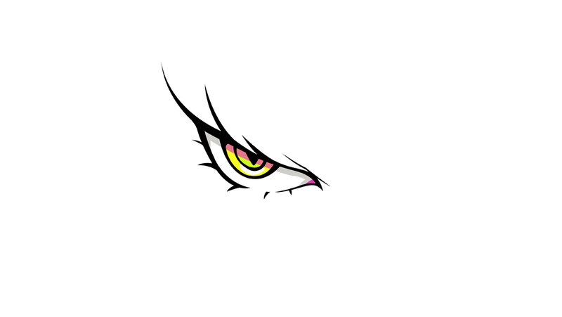 anime eye with yellow iris