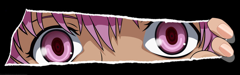 anime eyes peeking through paper