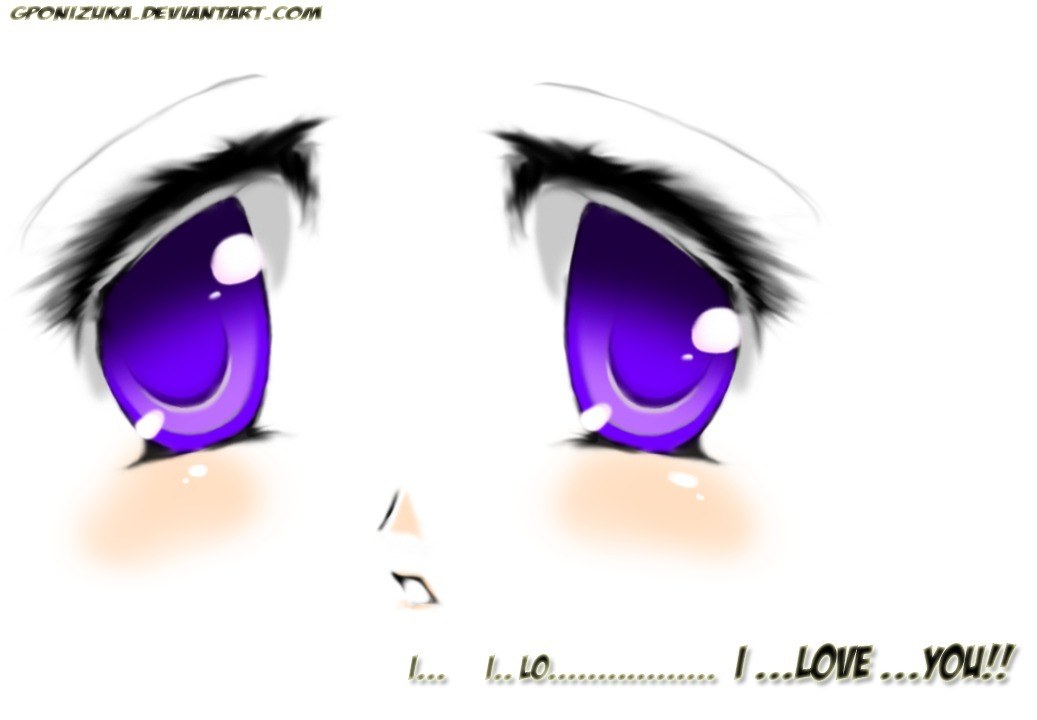 anime eyes with confession