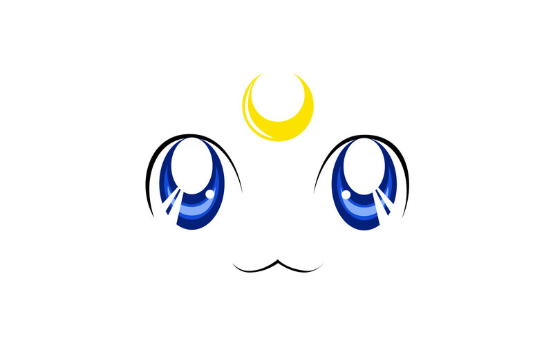Anime Eyes with Crescent Moon — Blue