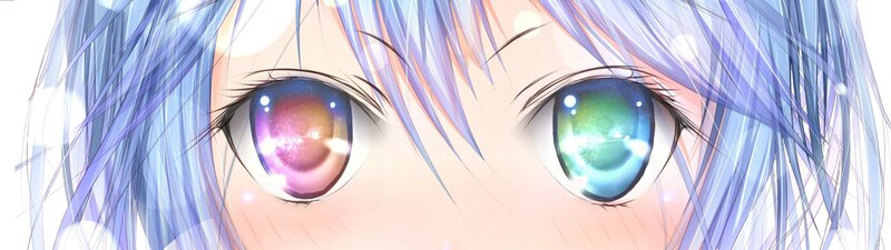 anime eyes with galaxy pupils
