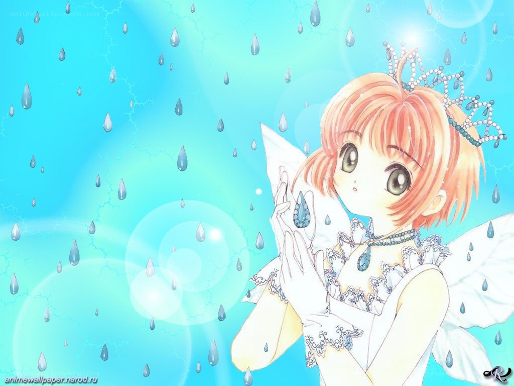 anime fairy in rain