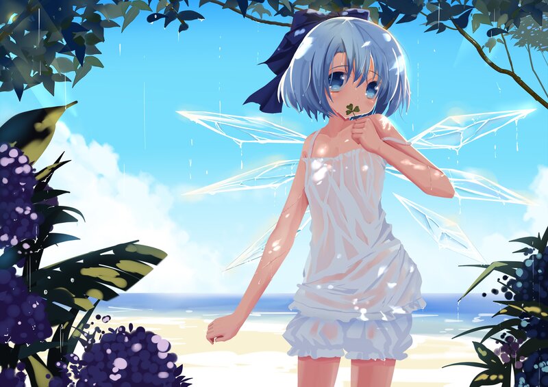 Anime fairy in the rain