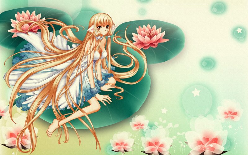 anime fairy on a lily pad