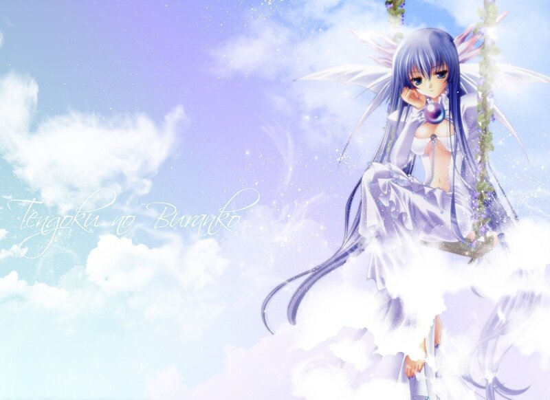 Anime fairy on a swing