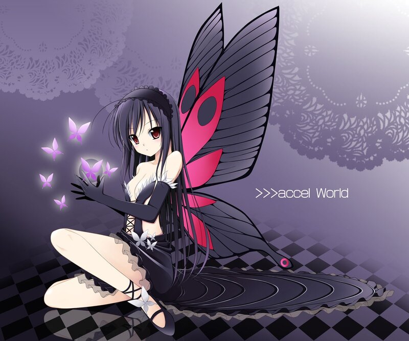 Anime fairy with butterfly wings