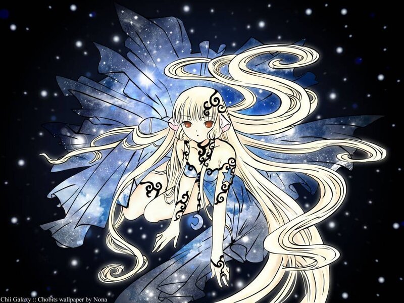 Anime fairy with galaxy wings