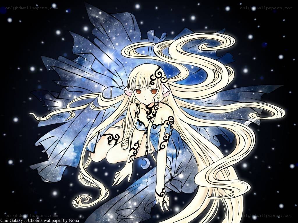 Anime fairy with galaxy wings