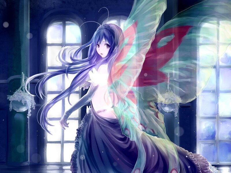 Anime fairy with glowing wings