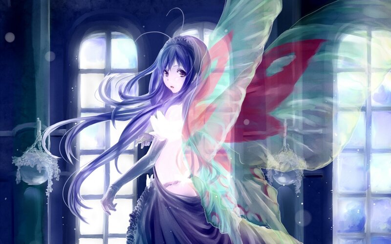 anime fairy with glowing wings