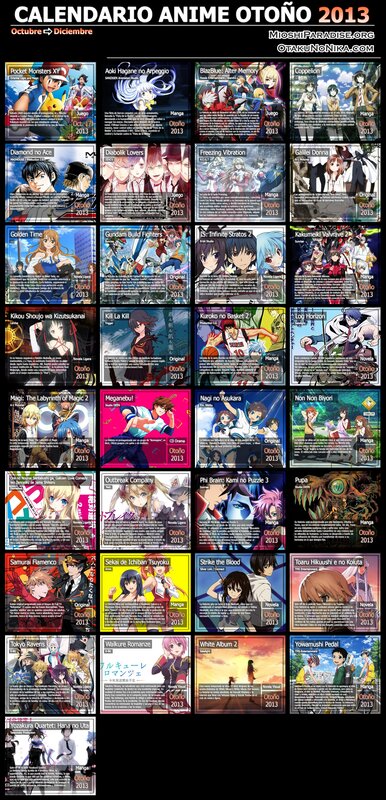 Anime Fall 2013 Calendar
