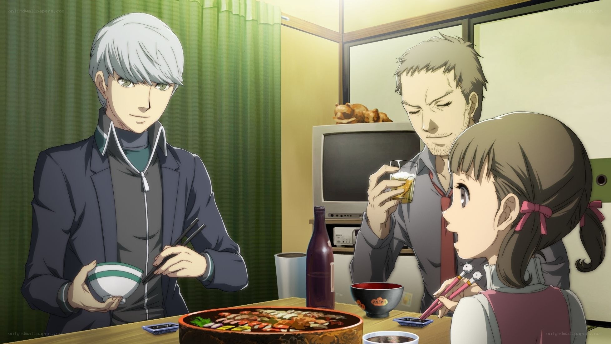 anime family dinner scene