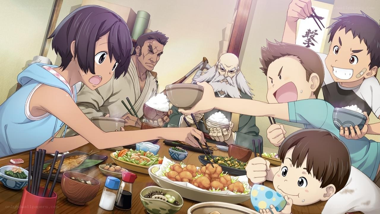 anime family dinner scene