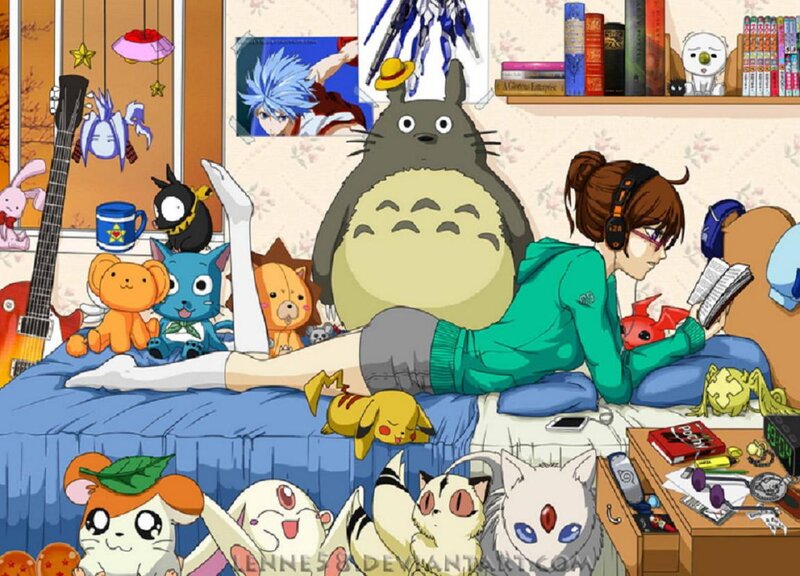 Anime Fan on Bed