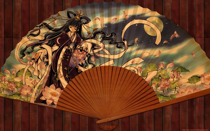 Anime fan with lotus design