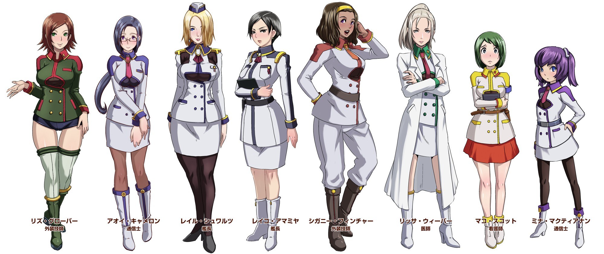 Anime female character designs